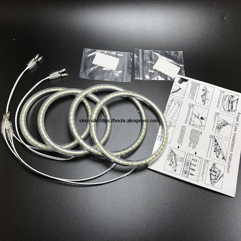 HochiTech для acura tsx 2009-2012 ультра яркий SMD белый светодиодный ангельские глазки 2600LM 12V halo Кольцо Комплект дневного света DRL