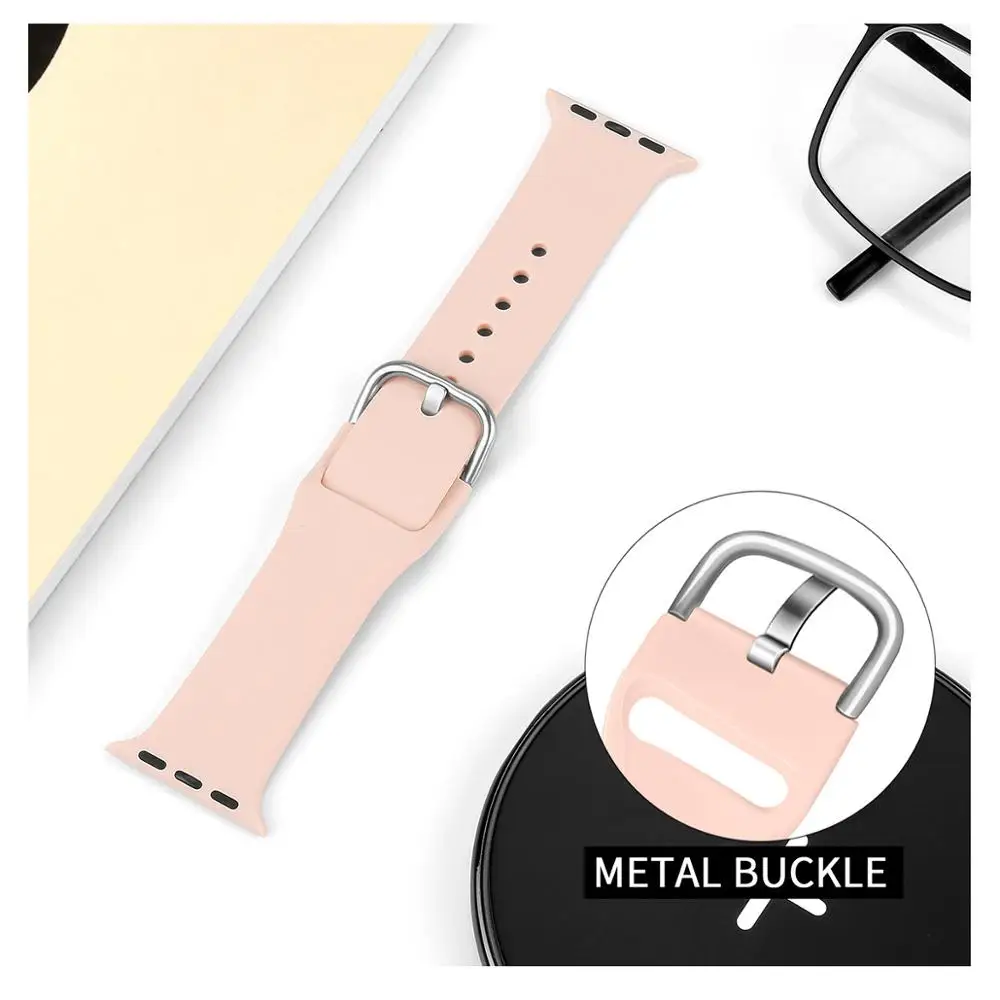 Apple Watch series силиконовый ремешок для часов-1 шт./2/3/4 видов спорта и отдыха регулировки сменный ремешок 38/40/42/44 мм умный ремень