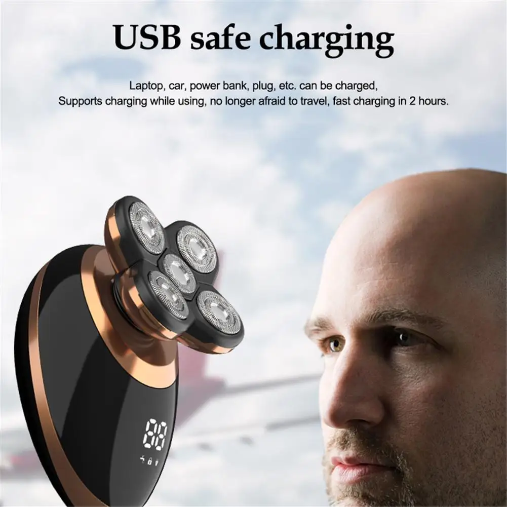 5 в 1 USB электробритва 3/5 плавающие головки бритвы Машинка для стрижки волос триммер для волос для носа и ушей для мужчин щетка для чистки лица