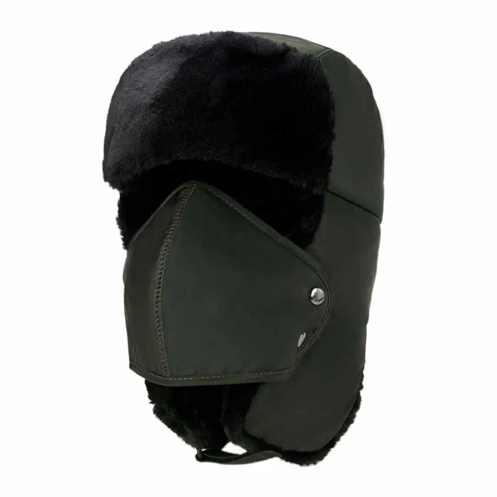 Bomber Hat Women Men Thick Fluffy Thermal Windproof Face Mask Ear Protection Cap Outdoor Winter Apparel Accessories New - Color: JG