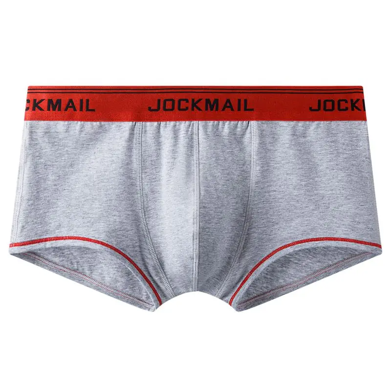 Jockmail New Sexy Underwear Men Boxer Brand Hot Men Underwear Breathable Low Waist Cotton Mens Penis Boxers Calzoncillo Hombre cotton boxers