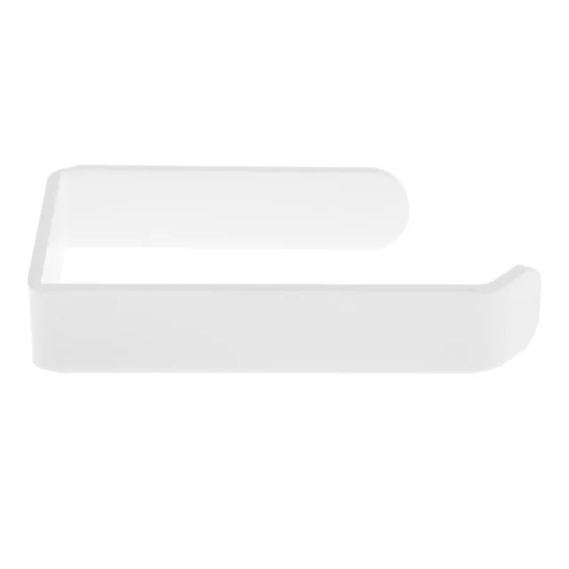 Wall Mounted Acrylic Toilet Paper Holder Tissue Rack Bathroom Kitchen Roll Holder Paper Tissue Rack Hook Modern Black Hanger White