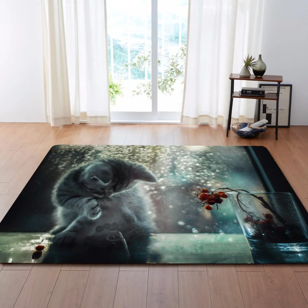 Рождественские декоративные коврики 3D Милые кошачьи ковры для детской комнаты