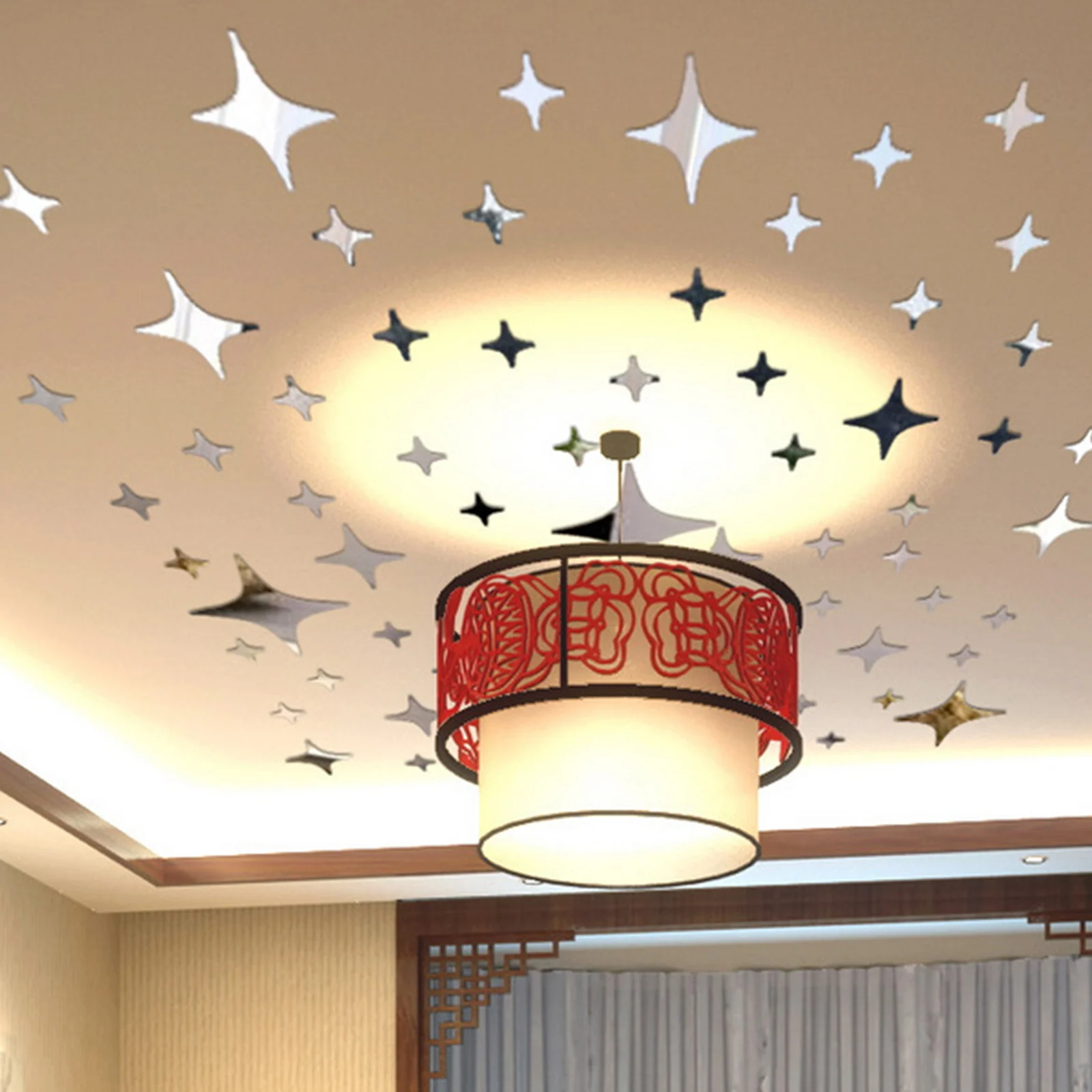 50pcs Art Removable Star Wall Sticker 3D Mirror Decal Vinyl Acrylic Home Decor 50pcs Art Removable Star Wall Sticker 3D Mirror Decal Vinyl Acrylic Home Decor