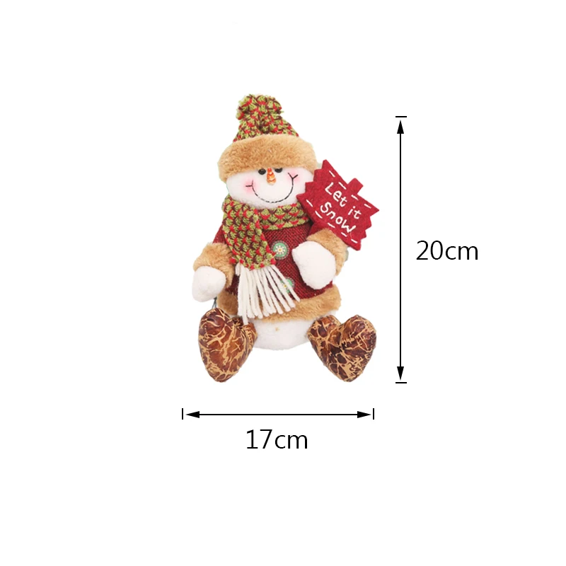 AD 20x17cm Большие размеры Рождественские куклы выдвижной Санта-Клаус снеговик лося игрушки рождественские фигурки Рождественский подарок для ребенка красный орнамент с рождественской елкой - Цвет: AD 20x17cm