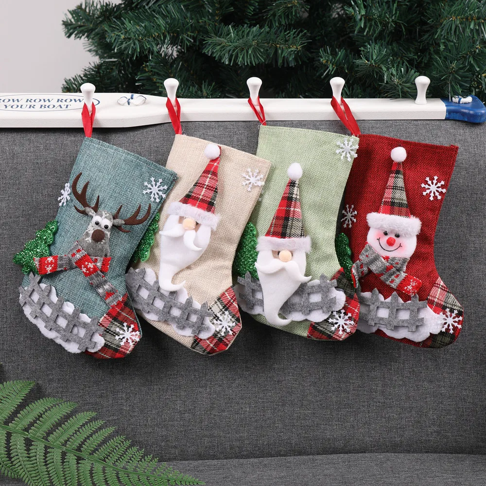 Christmas tree hanging party tree decoration Christmas Home Decoration socks gift candy bag props Cartoon gift pendant