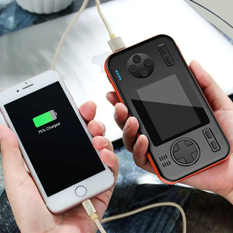 Встроенный 416 игр 2," lcd 8000mAh аккумулятор банк питания ретро портативная игровая консоль плеер
