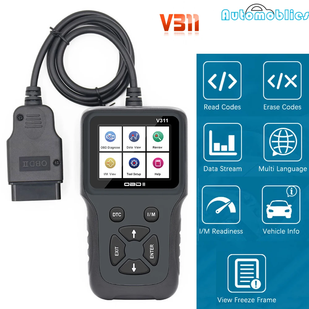 V311 ODB2 автоматический сканер поддержка полного OBD 2 OBD диагностический сканер автомобильный двигатель код ошибки считыватель сканер PK CR319 ELM327 V1.5 v2.1