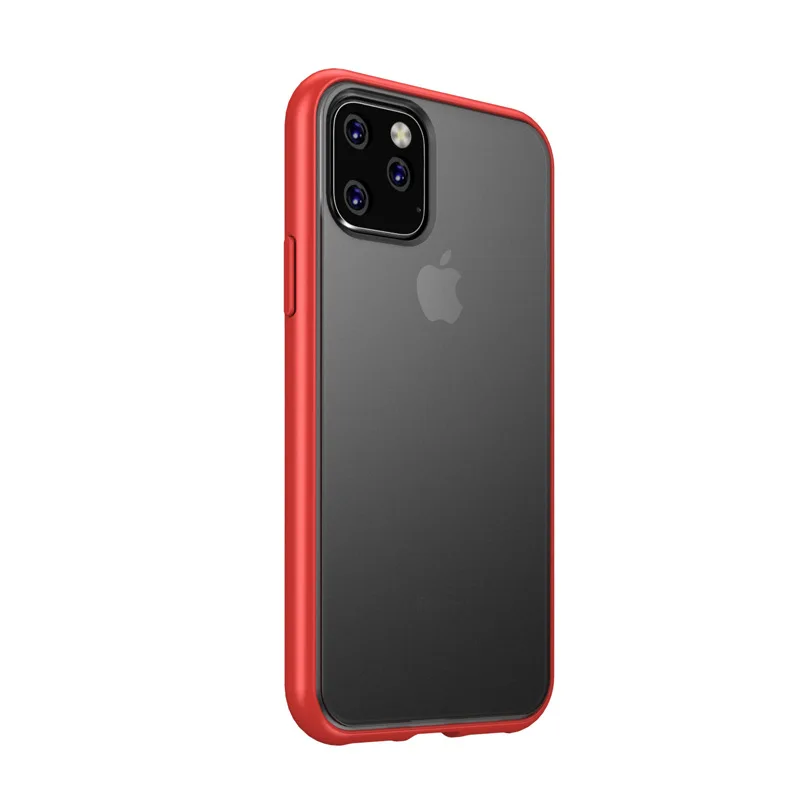 Для iPhone 11 Pro чехол Скраб Жесткий прозрачный PC задняя крышка+ TPU для iPhone 11 Max чехол полное покрытие задняя крышка чехол 6,4 ''funda - Цвет: all red