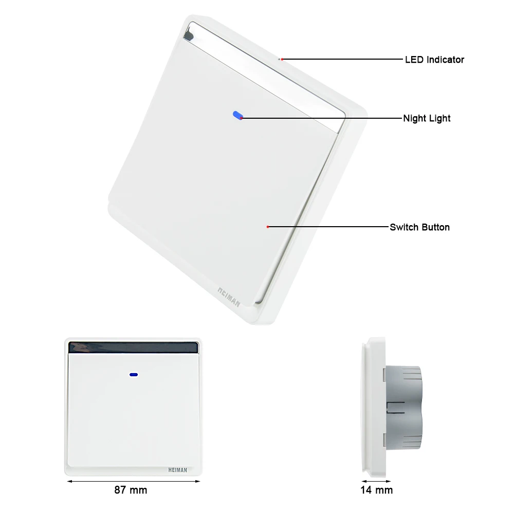 HEIMAN, ZigBee, умный настенный переключатель, Neutralline live line, приложение, пульт дистанционного управления, светильник, беспроводной переключатель для умного дома, системный модуль
