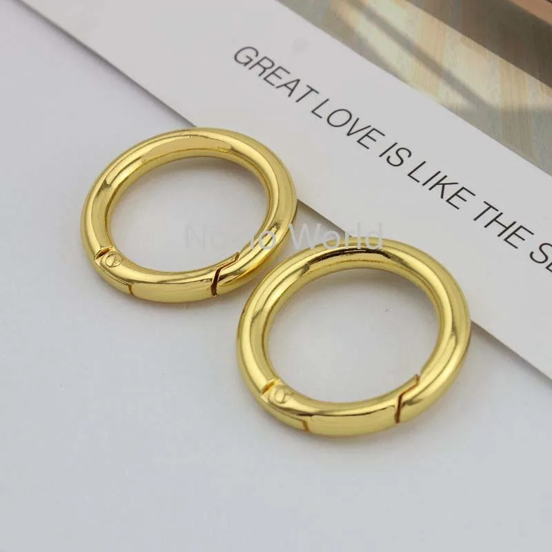 4 pieces test, Inner width 25 mm 1" metal O ring spring coil bag handle buckles women handbag lock hang buckles diy accessories