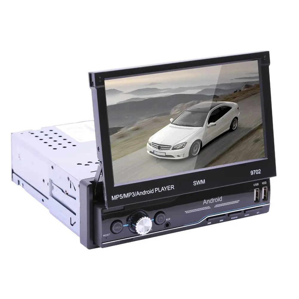 7-дюймовый автомобильный Радио 1080P HD Android 8,1 gps навигацией, Wi-Fi, зарядка через usb 1 Din HD Складная емкостный Сенсорный экран автомобиля MP5 плеер