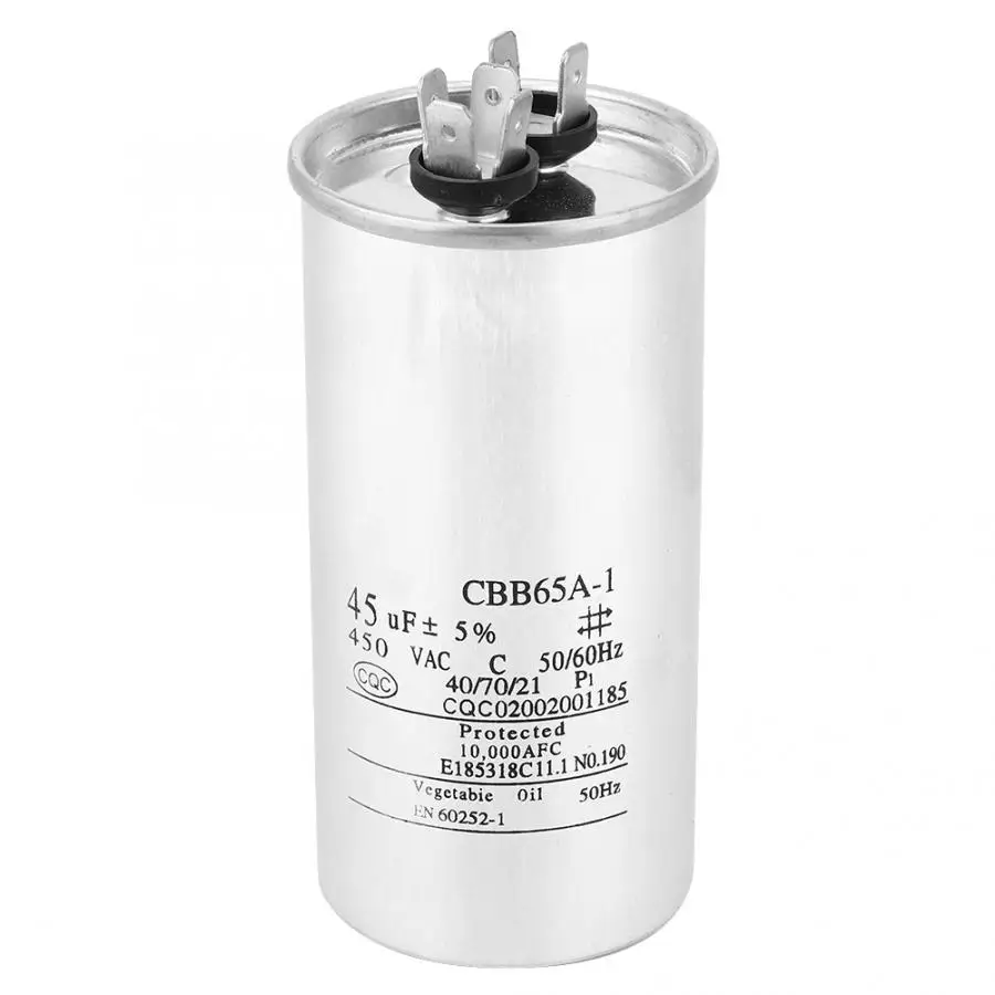CBB65 45 мкФ 450V конденсатор алюминиевая фольга компрессор кондиционера конденсатор запуска