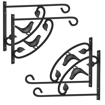 

Hanging Basket Brackets Plant Hook 4 Pack Outdoor Garden Wall Hook for Lanterns Wrought Iron Heavy Duty Bracket