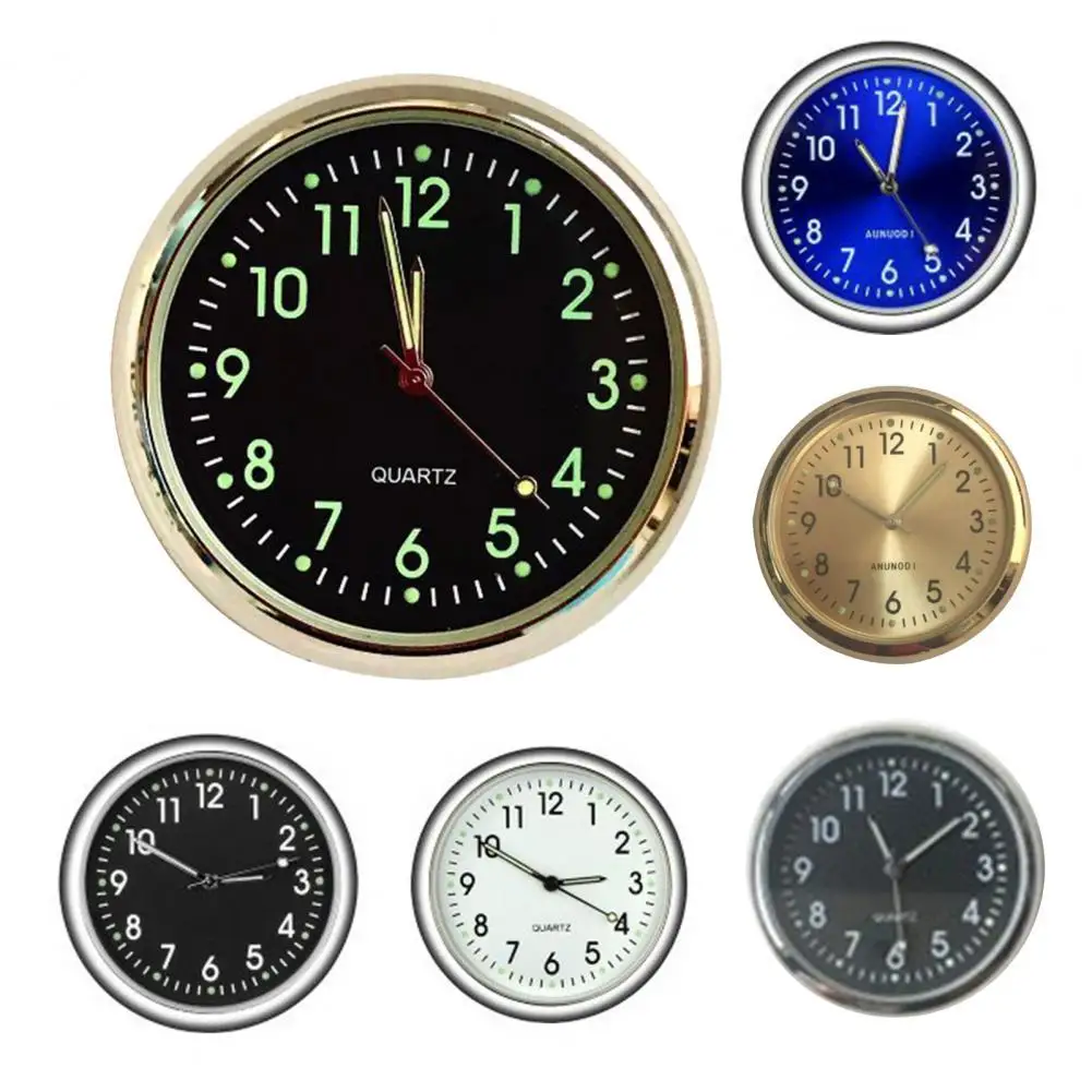 Practical Auto Watch Small Car Self-adhesive Built-in Button Battery Partable Luminous |