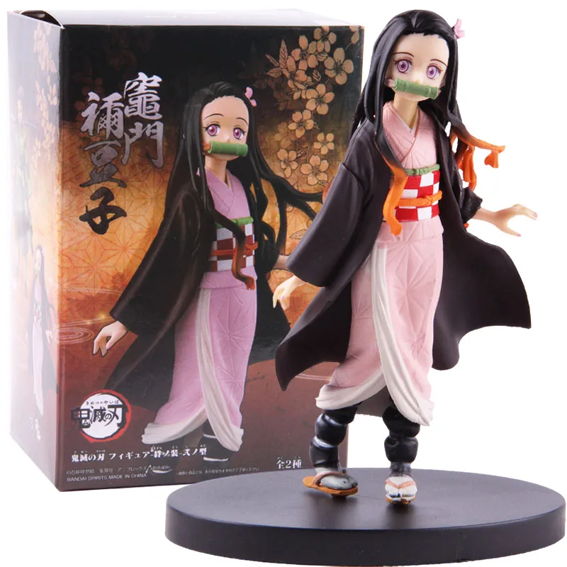 Demon Slayer Kimetsu No Yaiba фигурка Nezuko Kamado Tanjirou Hashibira Inosuke Zenitsu Agatsuma ПВХ Коллекционная модель игрушки - Цвет: F with colorful box