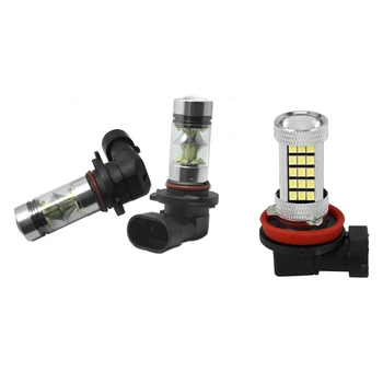 

2 Pcs 9005 H10 9145 100W 6000K Fog Light Drl & 1Pcs H11 H8 H9 White Auto Led Fog Lamp