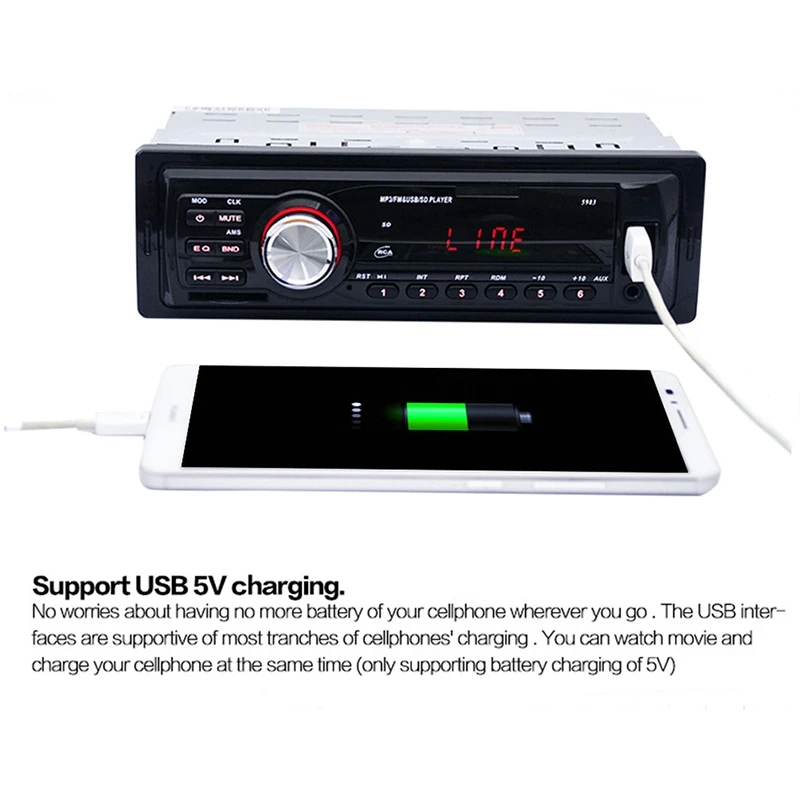 Автомобиль радио 12V Авто Аудио Стерео DVD MP3 плеер FM SD AUX USB светодиодный Дисплей