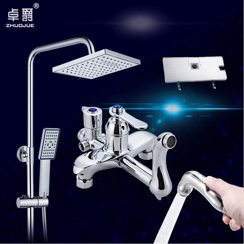 

Zhuo jue New Style Diamond Parrot Fourth Gear Spray Gun Fu to Wash Cleaning Floor Storage Shelf Tap Shower Head Set