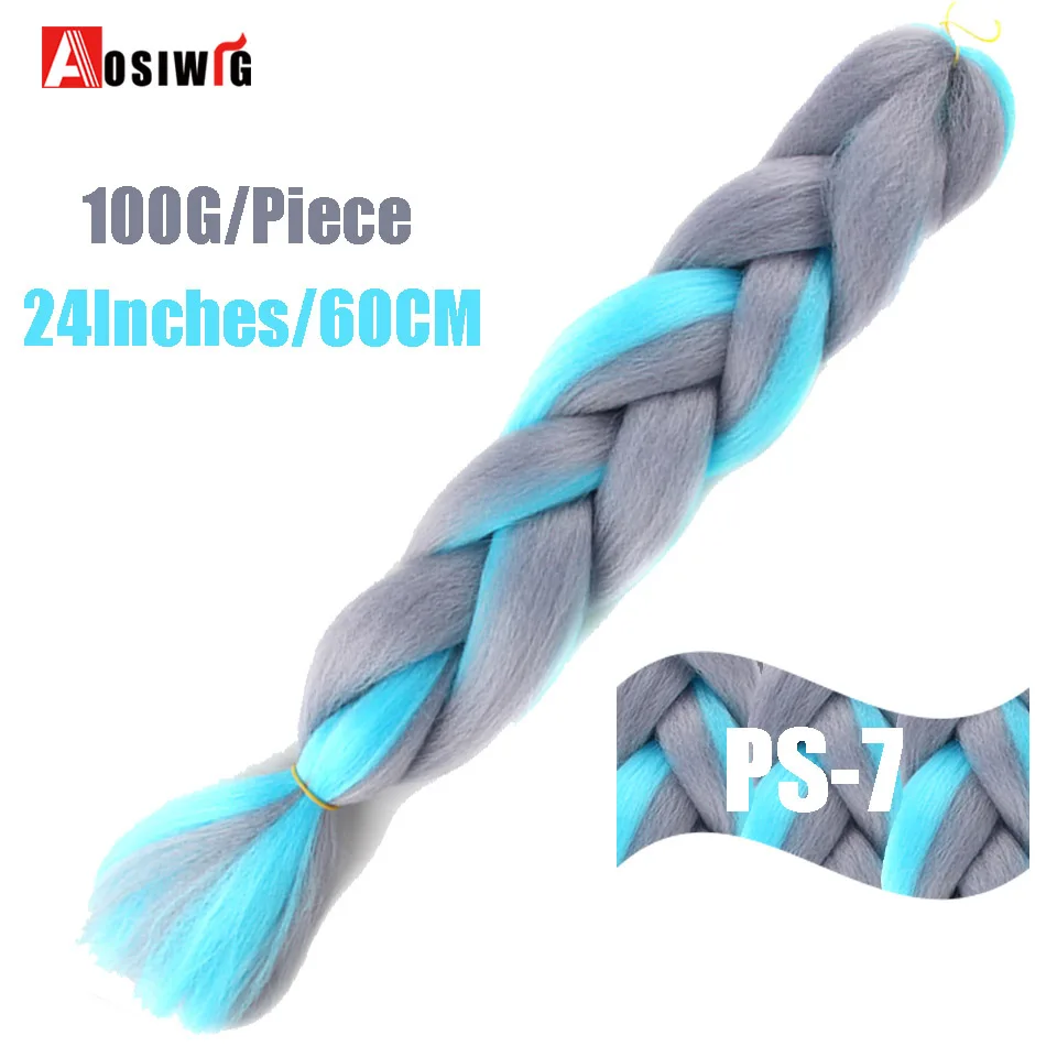 2/613 AOSIWIG 2" огромные косички длинные Омбре Джамбо синтетические косички волосы крючком блонд розовый синий серый волосы для наращивания африканская вязка - Цвет: 2/613