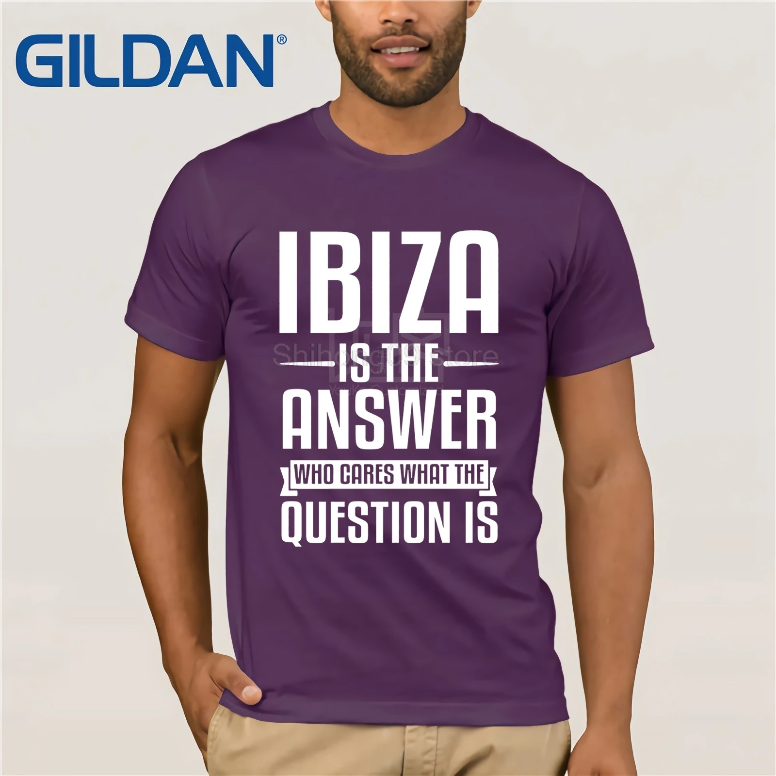 GILDAN Ibiza-это ответ. Какой был вопрос, футболка высокого качества, Мужская футболка, модная летняя футболка, летняя крутая футболка