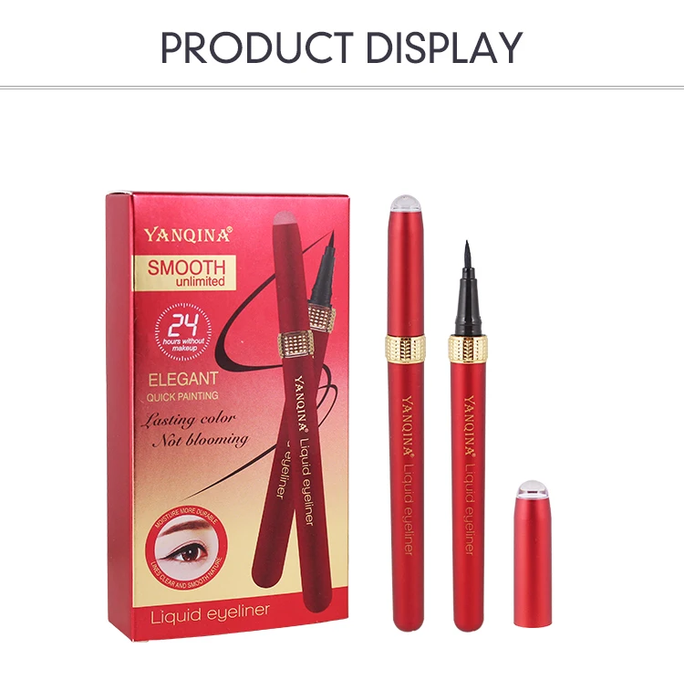 

1Pc Cool Thick Black Eyeliner Pen 24H Lasting Not Blooming Slim Tip Liquid Eyeliner Quick Dry Sponge Soft Head Eyeliner TSLM2