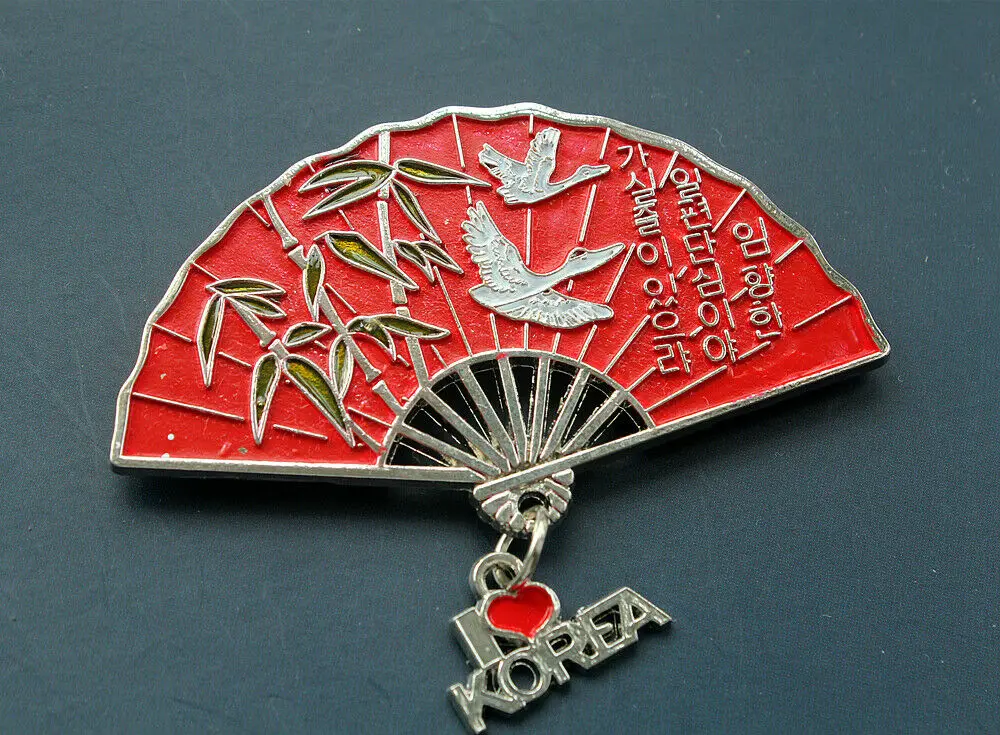 Korea Kipas Tangan 3d Logam Magnet Kulkas Kerajinan Pariwisata Perjalanan Souvenir Dekoratif Kerajinan Ide Hadiah Magnet Kulkas Aliexpress