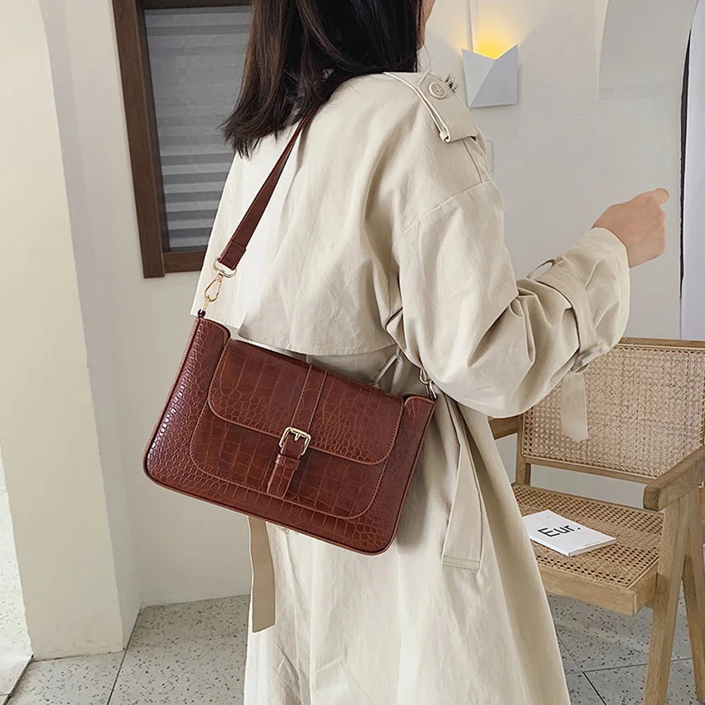 Крокодиловая сумка для женщин, сумка через плечо, брендовые дизайнерские женские сумки, роскошная сумка из искусственной кожи, сумка-мешок, сумочка