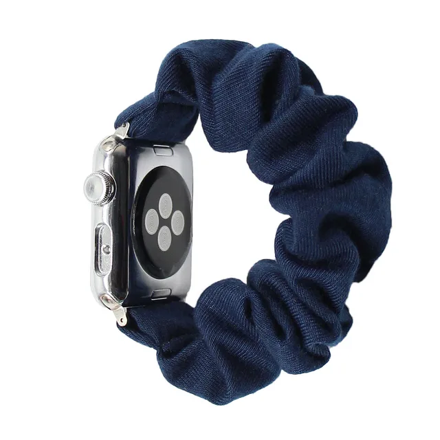Cotton Elastic Scrunchies Smart Apple Watch Band 5 4 42mm 38mm For Girls Women Cotton Bands 40mm Series 5 4 3 2 1 44mm 40mm SWB 53
