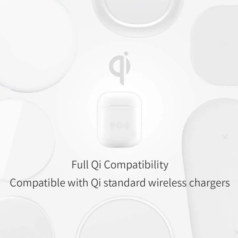 450 мАч беспроводной зарядный чехол для Apple Airpods 2 1 поставка 5 раз зарядное устройство 1:1 Размер Чехол для наушников зарядное устройство для Air Pods 1 2