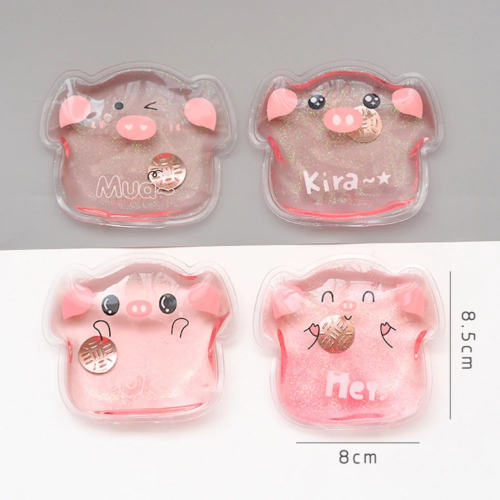 pig Милые плотные перчатки Handschoenen Мини Зимние многоразовые гелевые грелки для рук милые забавные слова печати Мгновенный нагрев пакет грелка AIC88 - Цвет: pig