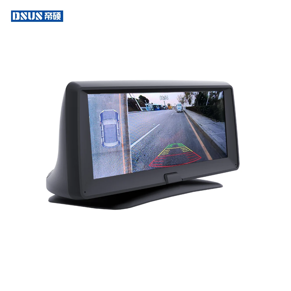 

On dashboard 6.86" ADAS dash camera dual cams HD1080P car video recorder dvr 360 panoramic rearview video recorder WIFI hotspot