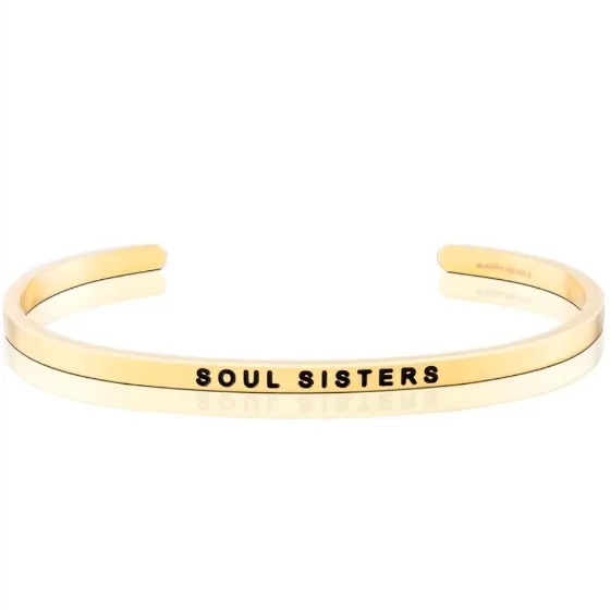 Любовь браслет гравированный из нержавеющей стали Soul Sisters великолепное предложение ручной штампованный браслет на запястье