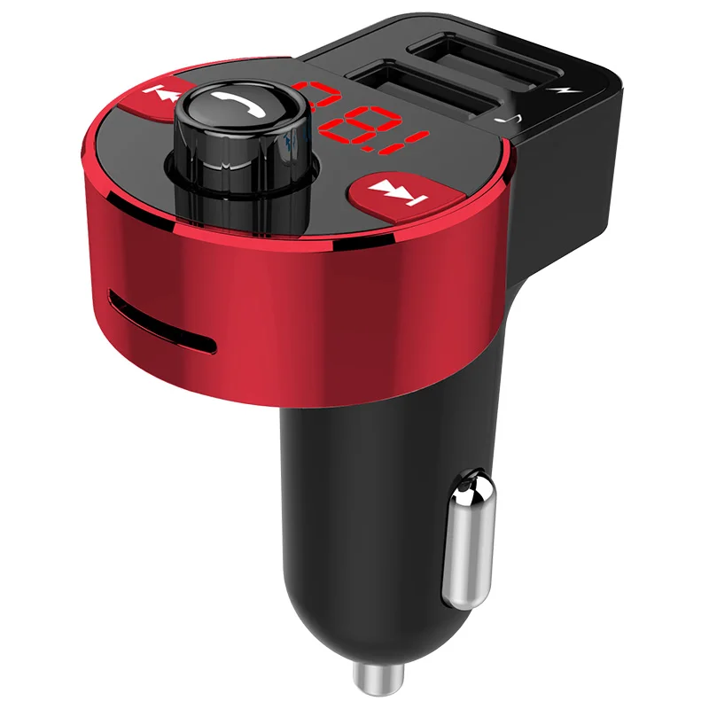 HK203 автомобильный комплект громкой связи, беспроводной Bluetooth, fm-передатчик, ЖК-дисплей, Автомобильный MP3-плеер, USB зарядное устройство, fm-модулятор, автозапчасти, голосовая трансляция - Color Name: red