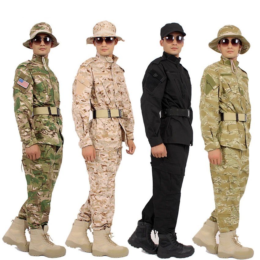 

Unisex Military Tactical Uniform ACU Camouflage Combat-Proven Army Suit Outdoor Soldier Training Airsoft Paintball Jackets