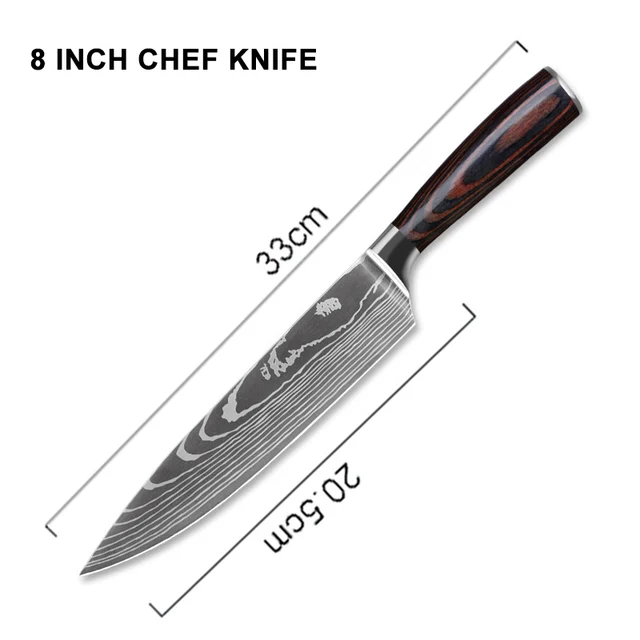 iwelai 8 дюймовый поварский нож японской нержавеющей стали шлифовальный фотография