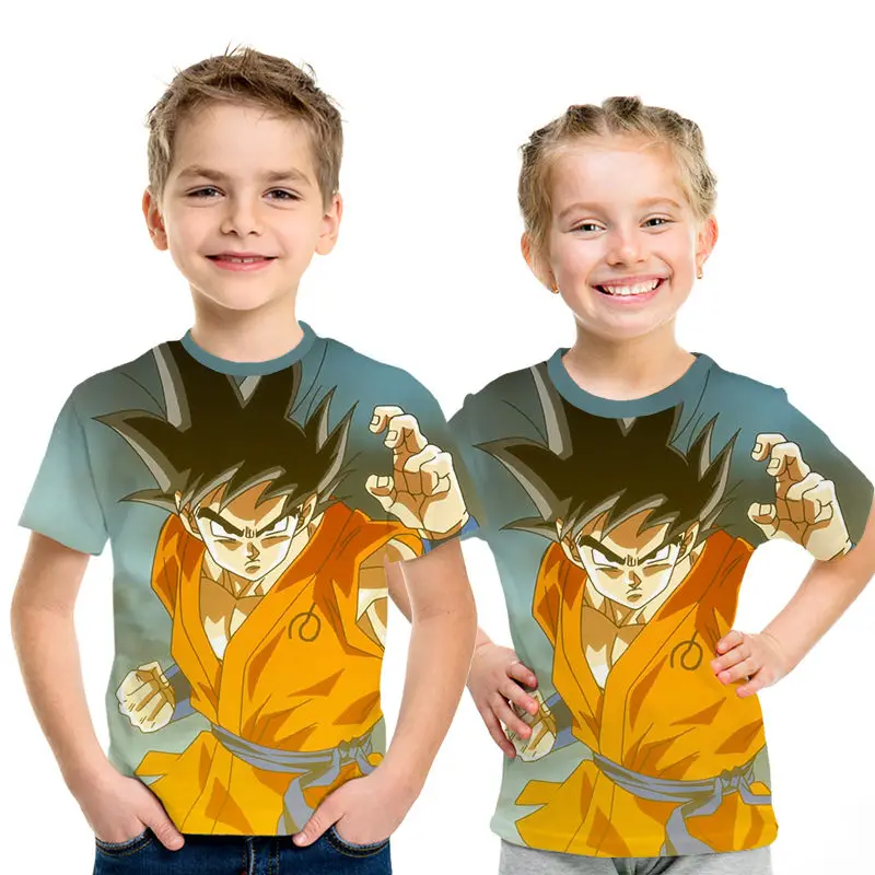 Футболка с Драконий жемчуг одежда для родителей и детей с 3d принтом Z Goku детская повседневная одежда в уличном стиле с принтом из мультфильмов для мальчиков и девочек, забавный летний топ - Цвет: NT489