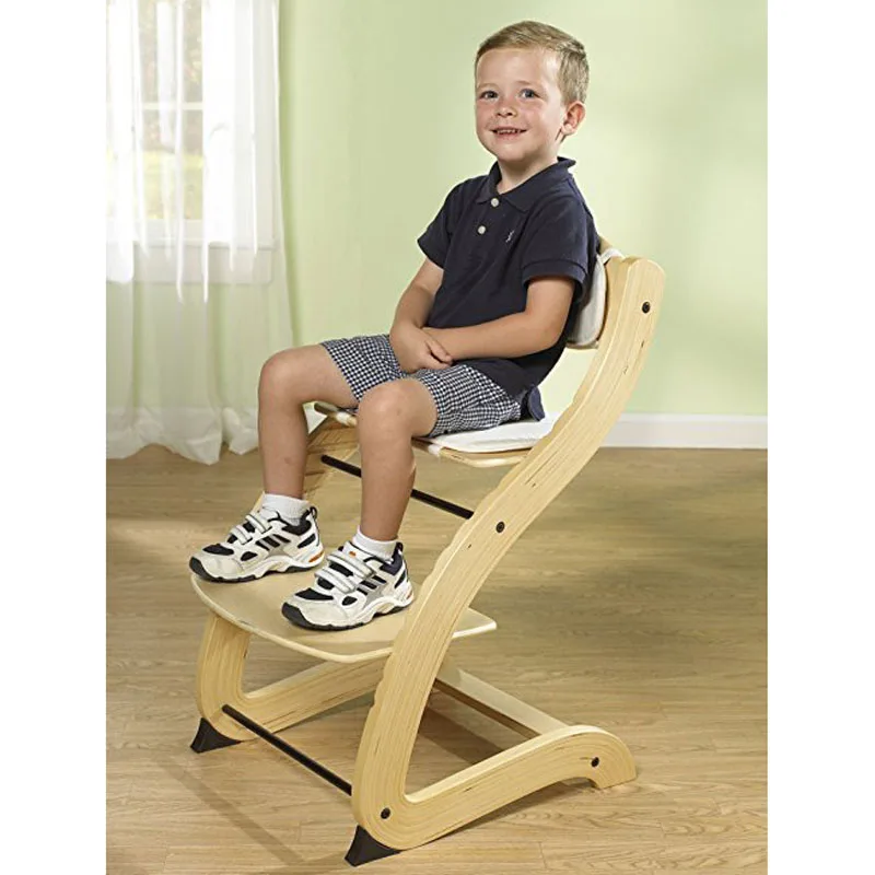 Primo Products Cozy Tot-To-Teen Chair, Adjustable High Chair, Baby Dinning Booster Seat, Natural Birch Wood Baby Feed Chair