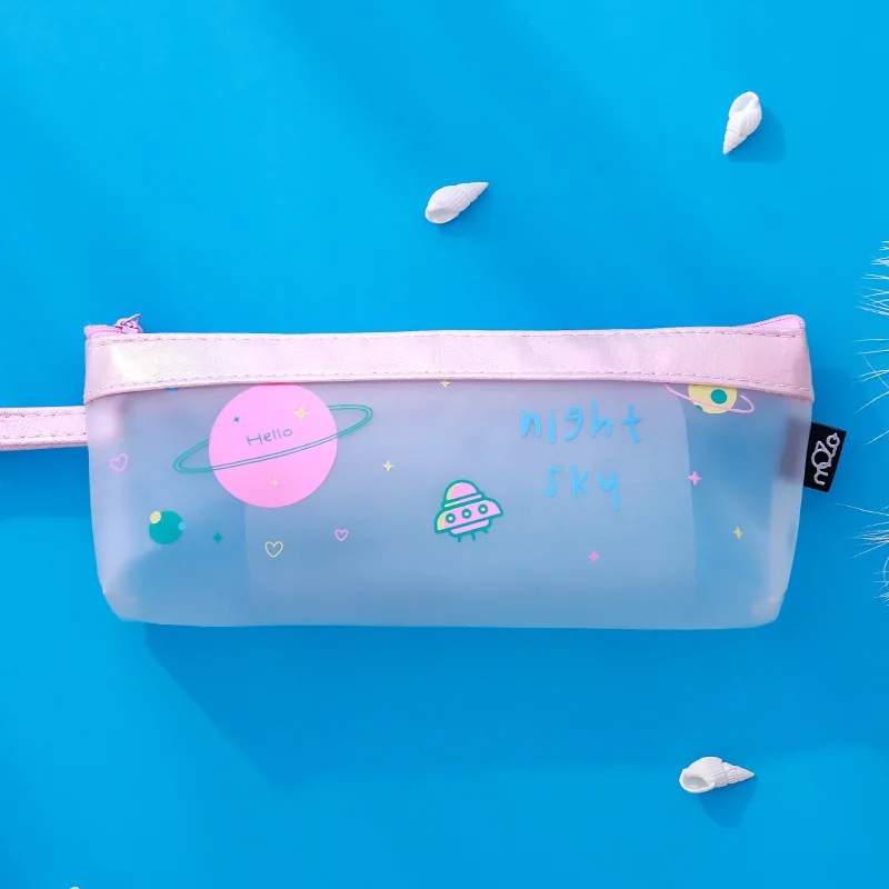 Pink Пенал для карандашей ручек сумка прозрачный escolar материал kalem kutusu trousse stylo корейский etui pennen kawaii kalemlik cute - Цвет: Pink