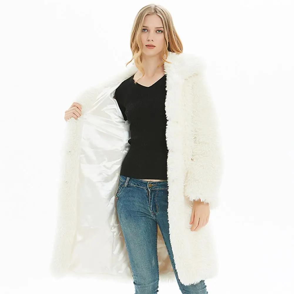 DSstyles, стиль, модное Свободное пальто из искусственного меха, женское модное зимнее однотонное свободное плюшевое пальто