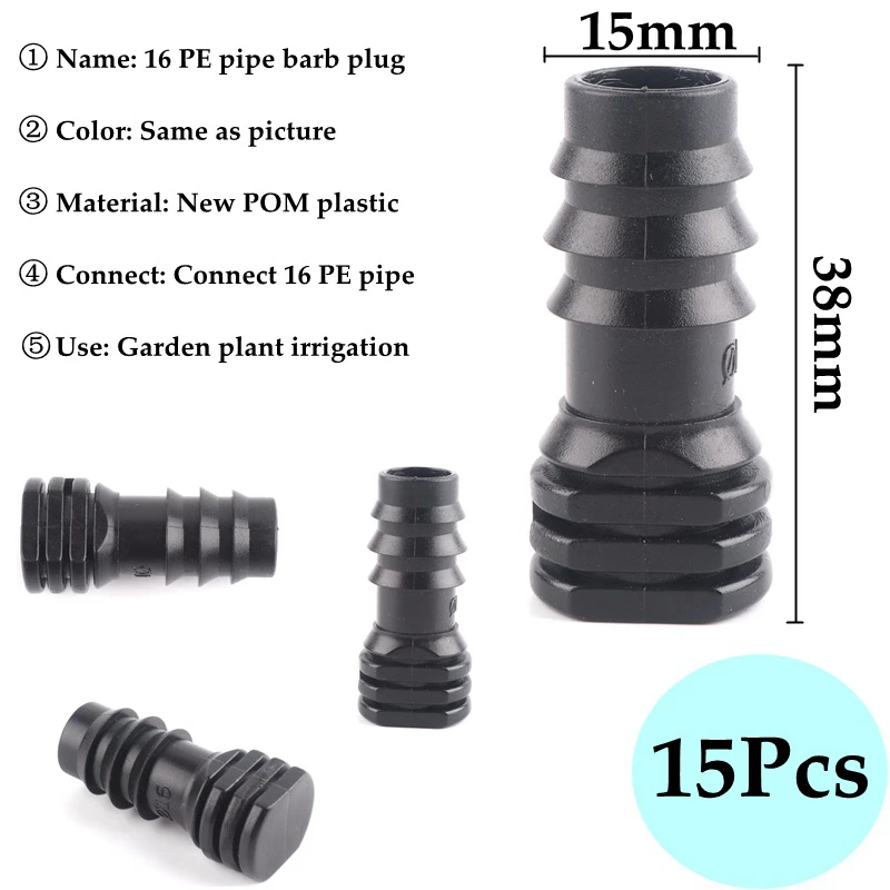 16mm PE Pipe Garden Water Connector 8/11 And 4/7mm Hose Joint Botany Irrigation System Hose Fitting Valve Barb Through Tee Joint