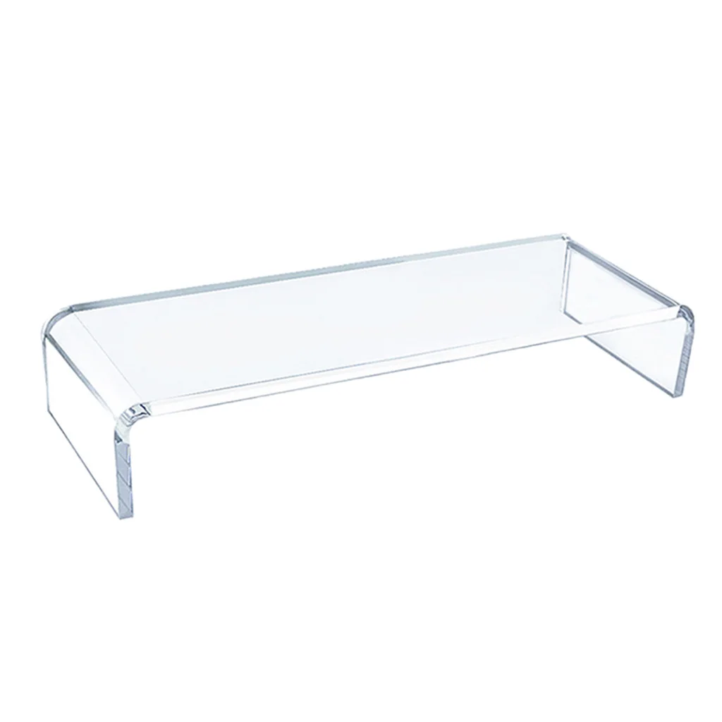 School Clear Acrylic Monitor Stand Desk Computer Screen Riser Tray Holder