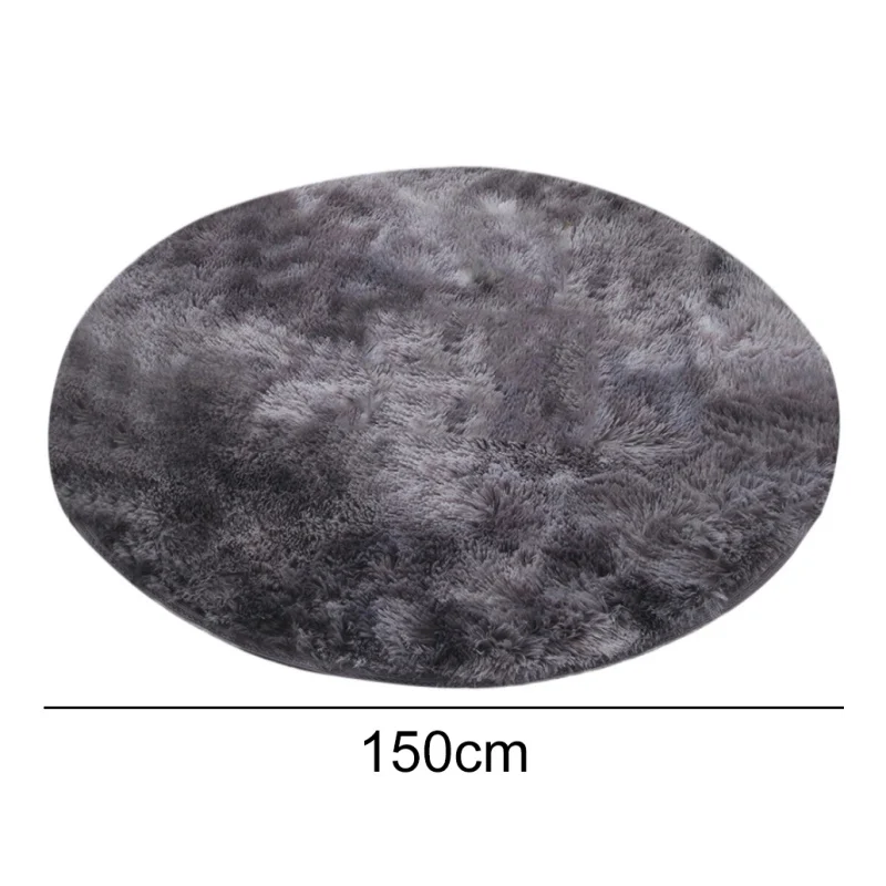 Fluffy Round Rug Carpets Ultra Soft Area Rugs Graduated Color Long Plush Shaggy Round Floor Mat For Dining Living Room