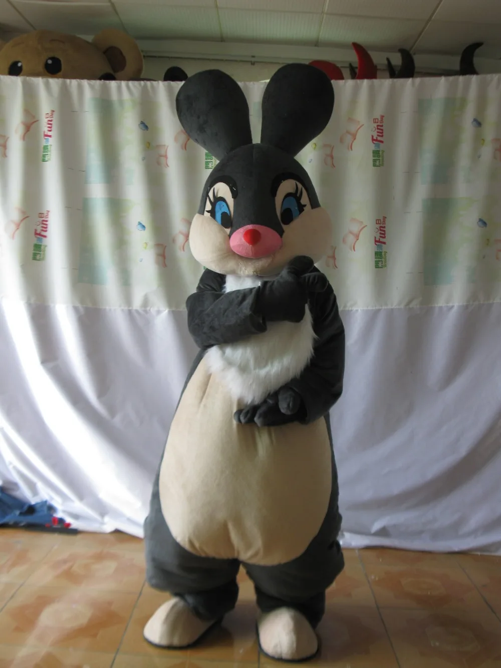 Black Rabbit Mascot Costume Suits Cosplay Party Game Dress Outfits Clothing Advertising Carnival Halloween Xmas Easter Festival