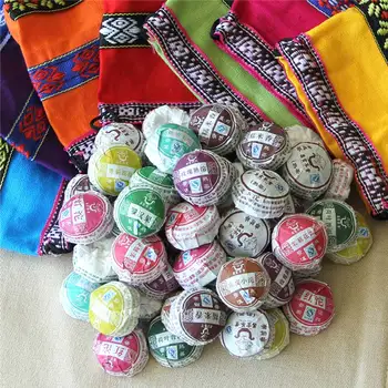 

50pcs10 Different Flavors Mini Yunnan Pu-erh Tea Chinese Pu-erh Tea Chai with Gift Bag Free Shipping