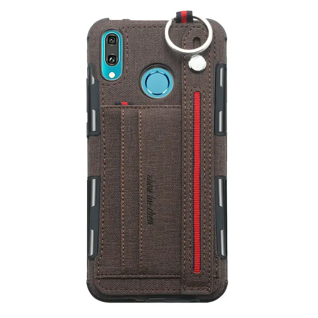 Кофе Для huawei Y6 чехол металлическое кольцо карточка из ткани слот Funda huawei Y6 Prime Чехол держатель телефона для huawei Y6 чехол Y6Prime - Цвет: Кофе