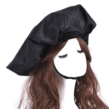 Черная, супер большой размер, для салона красоты, атласная, баннет, шапка для сна, ночная шапка, головной убор, шапка для вьющихся пружинящих волос