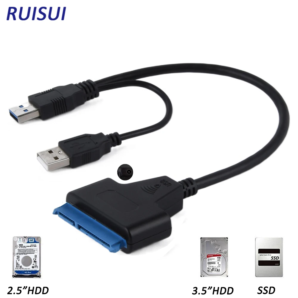 USB 3.0 to SATA III Converter Cable for 3.5/2.5 Inch HDD/SSD - UASP Compatible Hard Drive Adapter Description Image.This Product Can Be Found With The Tag Names Computer Cables Connecting, Computer Peripherals, PC Hardware Cables Adapters, Sata adapter