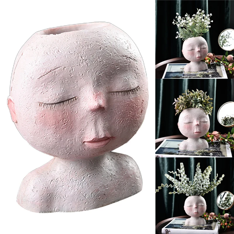 Face Succulent Planter Vase Small Head Home Decoration Cactus Indoor Plant Pot Flowerpot | Дом и сад
