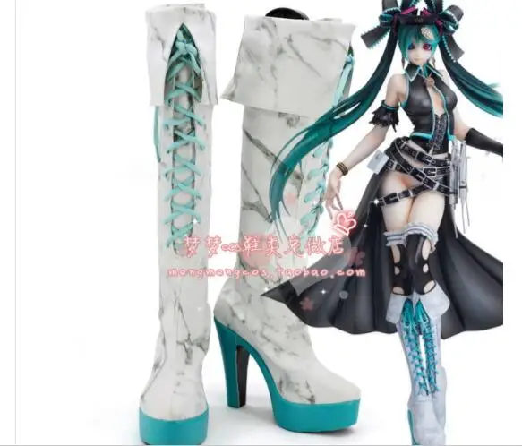 Shiie miku vocaloid; карнавальный костюм Karune; праздничное платье в стиле панк; обувь принцессы в стиле Лолиты на Хэллоуин и Рождество; обувь в стиле панк